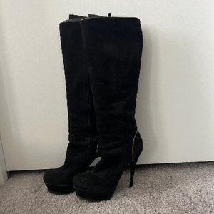 $1500 used Saint Laurent black suede knee high boots- great condition!